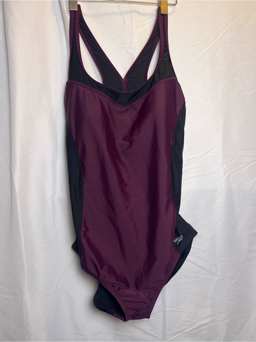 Speedo One-Piece Racerback Swimsuit Purple Black XXL Great Condition